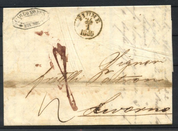 1856 - FIUME - LOTTO/39820 - LETTERA PER LIVORNO PREFILATELICA
