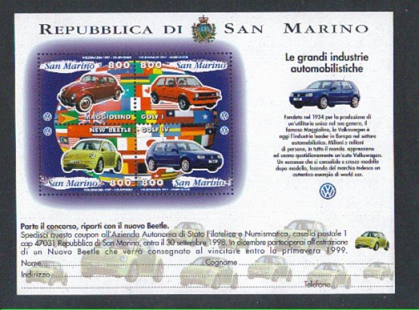 1997 - LOTTO/8184 - SAN MARINO - INDUSTRIE DI AUTOMOBLI - BF.