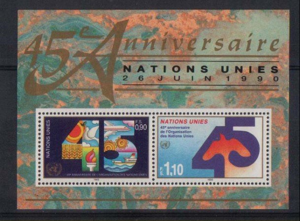 1990 - LOTTO/ONUSBF6 - ONU SVIZZERA - 25° ONU FOGLIETTO - NUOVO