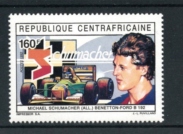 1992 - REPUBBLICA CENTRAFRICANA - M. SCHUMACHER - NUOVO - LOTTO/27849