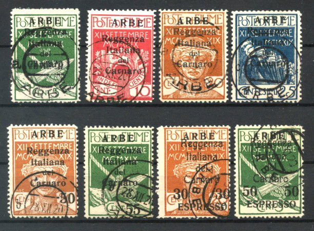 1920 - FIUME - LOTTO/39804 - ARBE POSTA MILITARE 8v. - USATI
