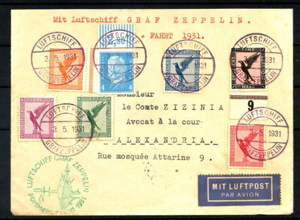 1931 - GERMANIA - LOTTO/42343 - VOLO ZEPPELIN VIAGGIO NEL MAR BALTICO