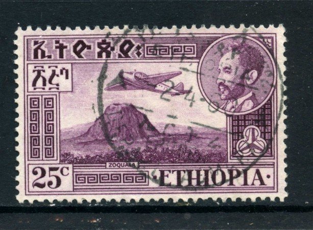 1947/55 - ETHIOPIA - 25c. POSTA AEREA - USATO - LOTTO28692