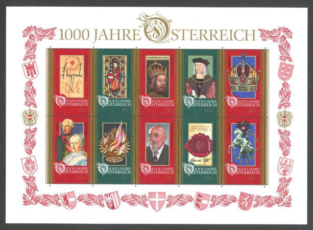 1996 - AUSTRIA - LOTTO/43646 - MILLENARIO DELL'AUSTRIA FOGLIETTO NUOVO