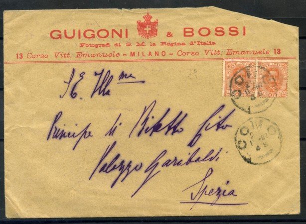 1889 - REGNO - BUSTA DA COMO PER SPEZIA - LOTTO/28282