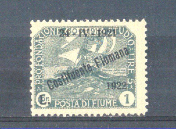 1922 - LOTTO/FIU171L - FIUME - 1 LIRA ARDESIA LING.