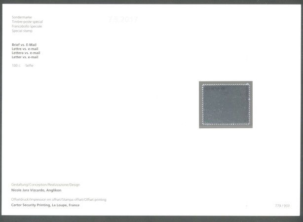 2017 - SVIZZERA - LOTTO/39717F - LETTERA CONTRO E-MAIL - NUOVO FOLDER