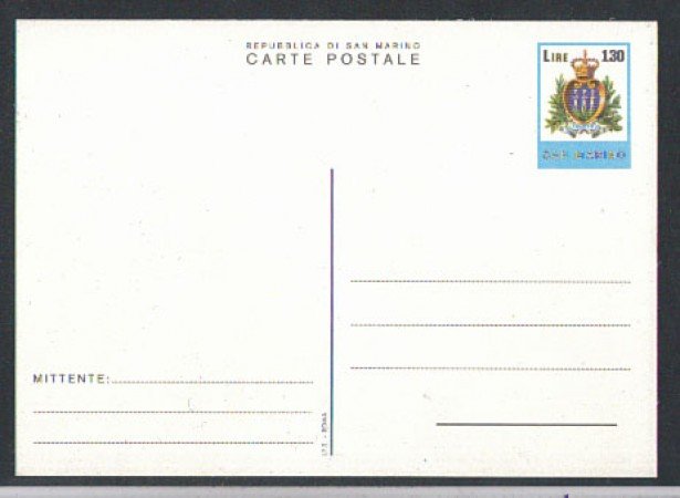 1978 - LOTTO/2434 - S.MARINO - CARTOLINA POSTALE ORDINARIA 130 L
