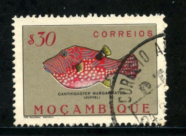 1951 - MOZAMBICO - 30c. PESCI - USATO - LOTTO/29040