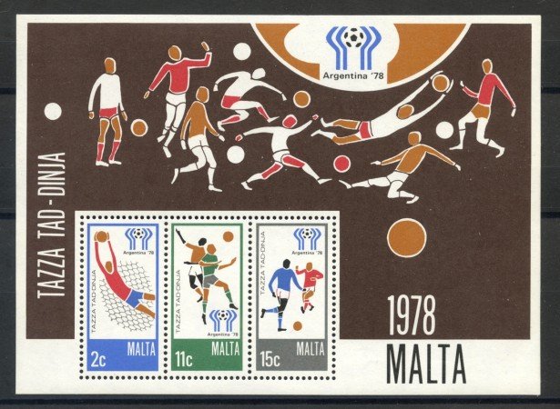 1978 - MALTA - MONDIALI DI CALCIO - FOGLIETTO - NUOVO - LOTTO/35992