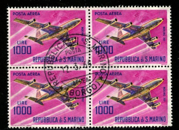 1964 - LOTTO/13472 - SAN MARINO - 1000 LIRE AEREO BLOCCO - USATO