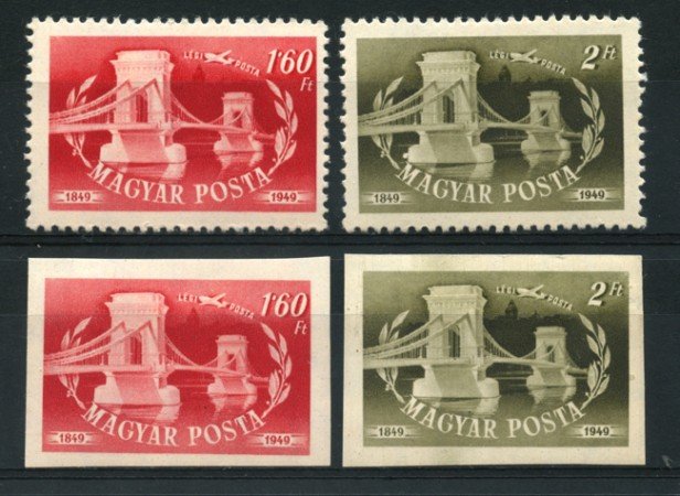 1949 - LOTTO/13877 - UNGHERIA - POSTA AEREA PONTE DELLE CATENE 4v. - LING.