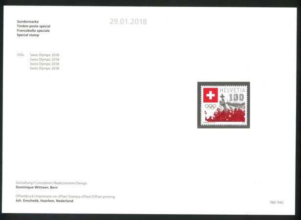 2018 - SVIZZERA - LOTTO/39724F - OLIMPIADI INVERNALI - NUOVO FOLDER