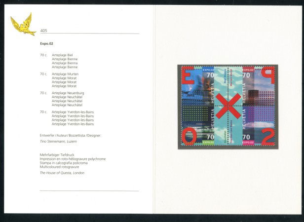 2002 - SVIZZERA - EXPO INTERNAZIONALE 4v. - NUOVI - FOLDER - LOTTO/37365F