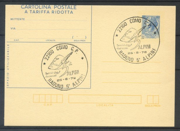 1978 - LBF/3349CP - ITALIA - COMO RADUNO 5° ALPINI - CARTOLINA POSTALE