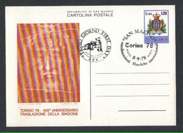 1978 - LOTTO/2437 - S.MARINO - OSTENSIONE SINDONE CARTOLINA POST