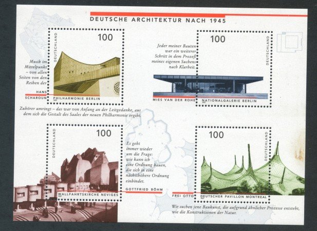 1997 - GERMANIA FEDERALE - ARCHITETTURA TEDESCA - FOGLIETTO NUOVO - LOTTO/29489