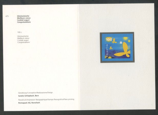 2005 - SVIZZERA - FRANCOBOLLO PER SALUTI - NUOVO  FOLDER - LOTTO/37451F
