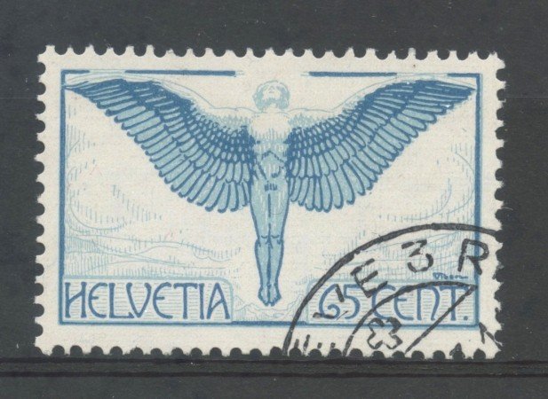 1924/36 - SVIZZERA - 65 CENT. POSTA AEREA - ICARO POSTA AEREA - USATO - LOTTO/30671