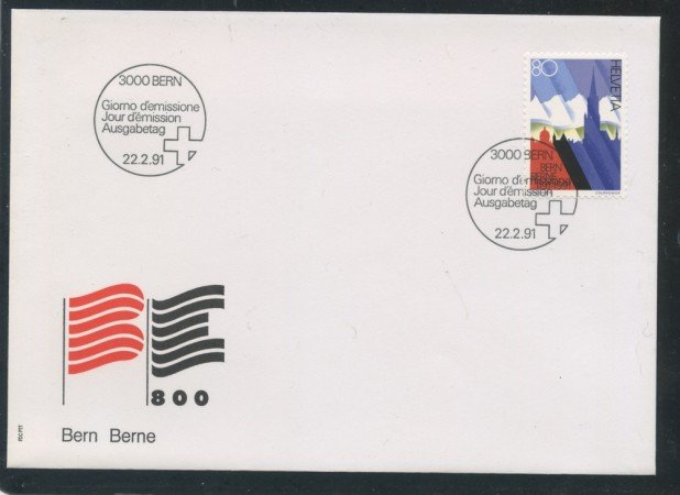 1991 - SVIZZERA - CENTENARIO CITTA' DI BERNA - BUSTA FDC - LOTTO/25310