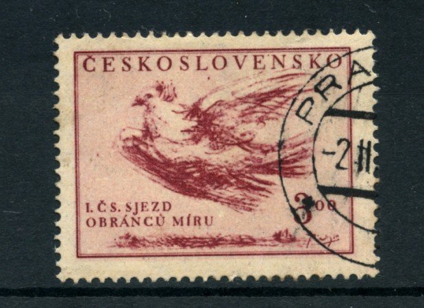 1951 - LOTTO/21217 - CECOSLOVACCHIA - 3k. COLOMBA PACE - USATO