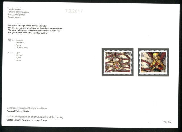2017 - SVIZZERA - LOTTO /39716F - VOLTE DEL CORO 2v. - NUOVI FOLDER