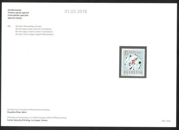 2018 - SVIZZERA - LOTTO/39728F - RHEUMALIGA - NUOVO FOLDER