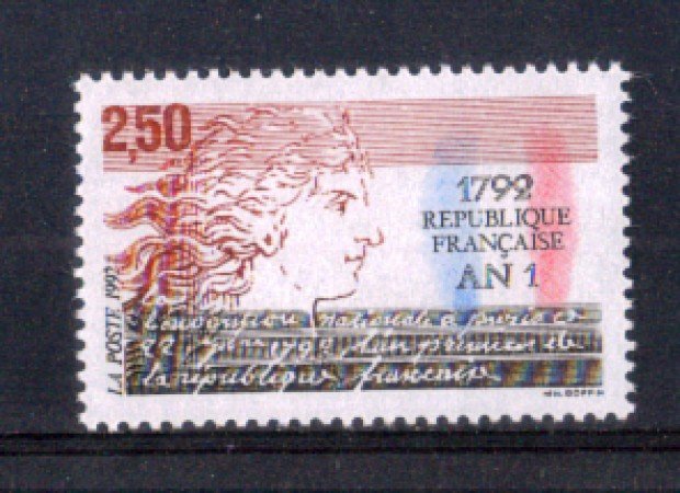 1992 - LOTTO/FRA2764N - FRANCIA - 1792 ANNO PRIMO REPUBBLICA 1v. NUOVO
