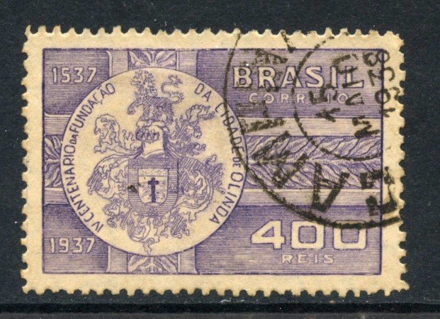 1938 - BRASILE - 400r. CITTA' DI 0LINDA - USATO - LOTTO/28883