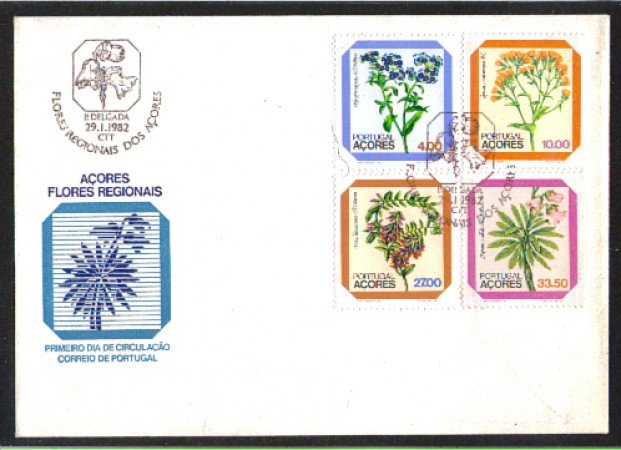 1982 - LBF/3591 - AZZORRE - FIORI LOCALI - BUSTA FDC