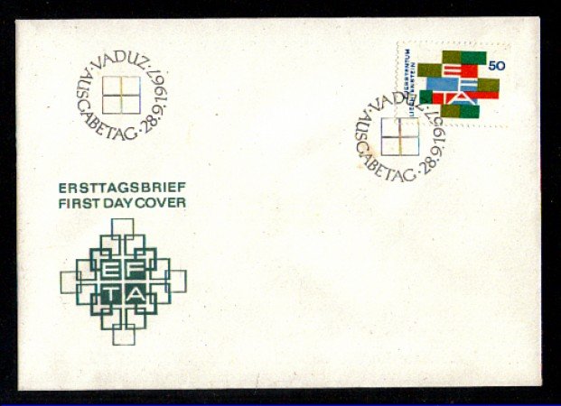 1967 - LOTTO/LIE432FDC - LIECHTENSTEIN - EFTA - BUSTA FDC