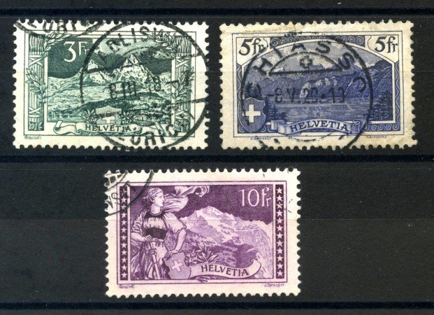 1914 - SVIZZERA - VEDUTE MONTI SVIZZERI  3v. USATI - LOTTO/34009