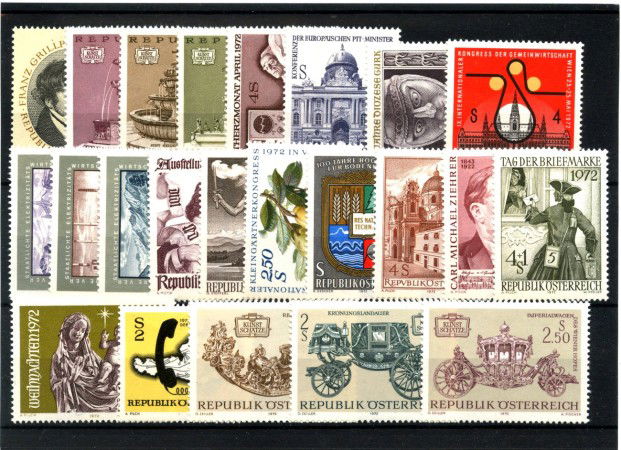1972 - AUSTRIA - LOTTO/43662 - ANNATA COMPLETA 23v. + 1 FOGLIETTO  NUOVI