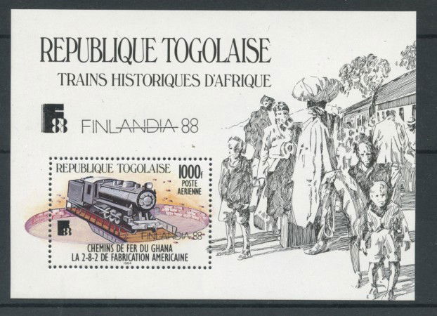 1988 - TOGO REPUBBLICA - LOTTO/20096 - TRENI AFRICANI - FOGLIETTO