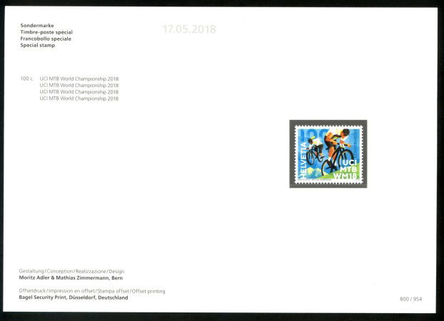 2018 - SVIZZERA - LOTTO/39738F - MOUNTAN BIKE - NUOVO FOLDER