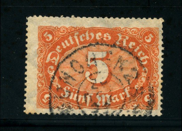1922 - LOTTO/17781 -  GERMANIA REICH - 5m. BRUNO ARANCIO - USATO