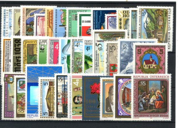 1988 - AUSTRIA - LOTTO/43678 - ANNATA COMPLETA 35v.  NUOVI