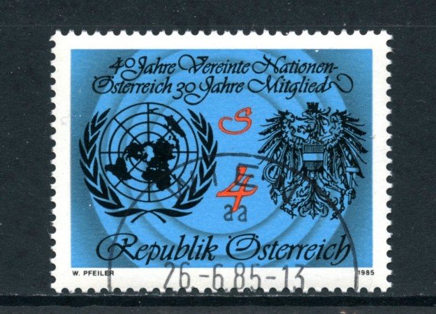 1985 - AUSTRIA - 40° ANNIVERSARIO ONU - USATO - LOTTO/28352
