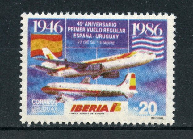 1986 - URUGUAY - I° VOLO  URUGUAY SPAGNA - LOTTO/27868