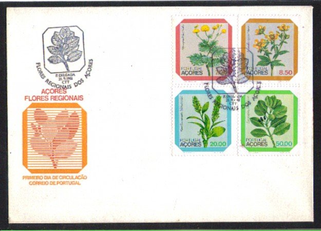 1981 - LBF/4112 - ISOLE AZZORRE - FIORI LOCALI - BUSTA FDC