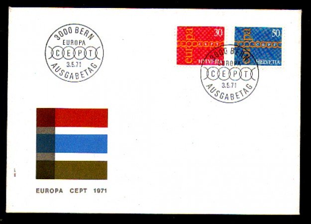 1971 - LOTTO/SVI883FDC - SVIZZERA - EUROPA 2v. - BUSTA FDC