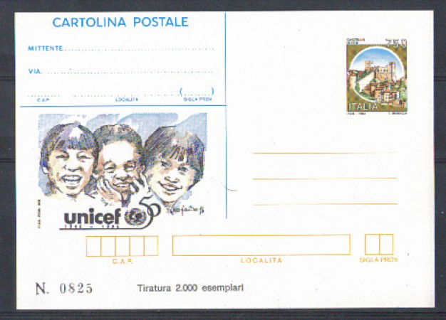 1996 - LOTTO/2308 - REPUBBLICA - IPSZ - 750 L. UNICEF