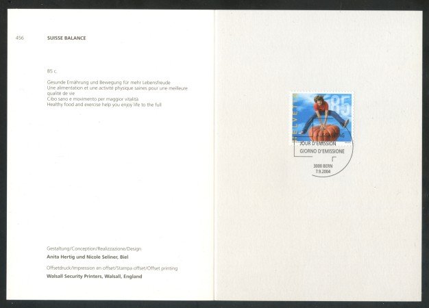 2004 - SVIZZERA - PROGRAMMA ALIMENTAZIONE - FOLDER - USATO FDC - LOTTO37432FU