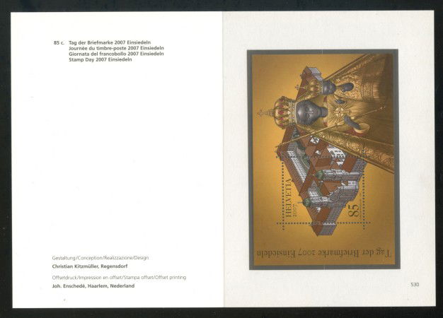 2007 - SVIZZERA - G. FRANCOBOLLO - FOGLIETTO - FOLDER -  NUOVO - LOTTO/37564F