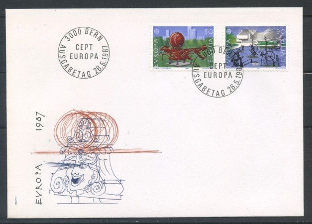 1987 - SVIZZERA - EUROPA 2v. - BUSTA FDC - LOTTO/25387