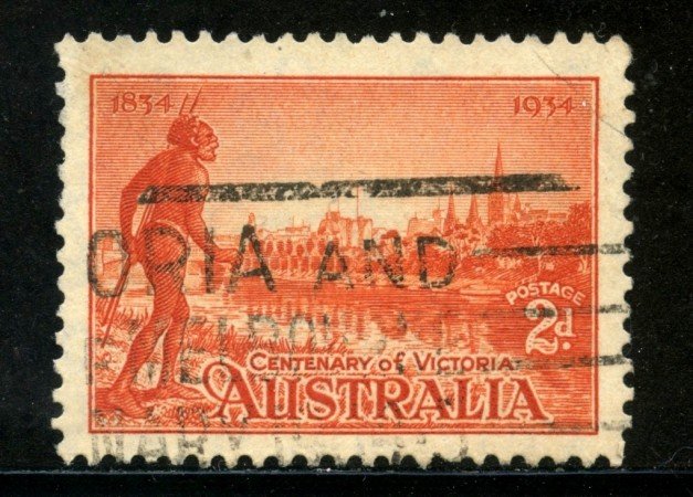 1934 - AUSTRALIA - 2p. ROSSO COLONIA DI VICTORIA - USATO - LOTTO/29179