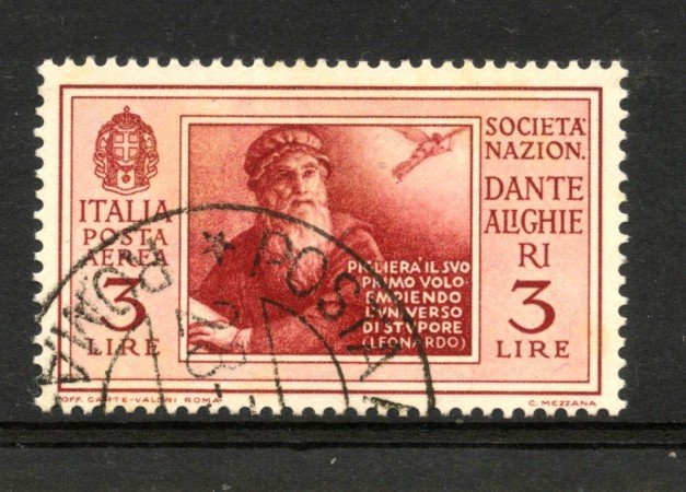 1932 - REGNO - LOTTO/40081 - 3 L. POSTA AEREA PRO SOCIETA' DANTE ALIGHIERI - USATO