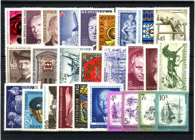 1973 - AUSTRIA - LOTTO/43663 - ANNATA COMPLETA 27v. NUOVI