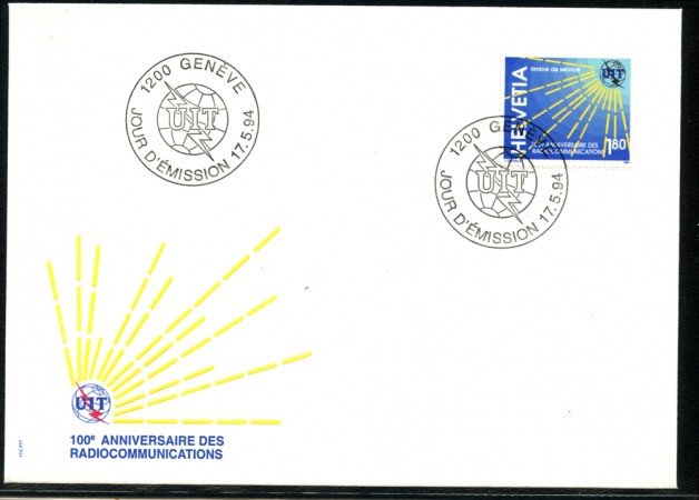 1994 - LOTTO/24588 - SVIZZERA -  CENTENARIO U.I.T. - BUSTA FDC