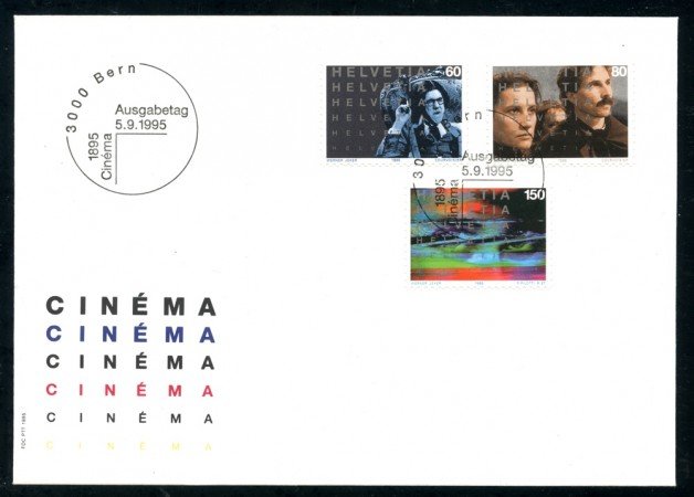 1995 - SVIZZERA - CENTENARIO DEL CINEMA 3v. - BUSTA FDC - LOTTO/25272